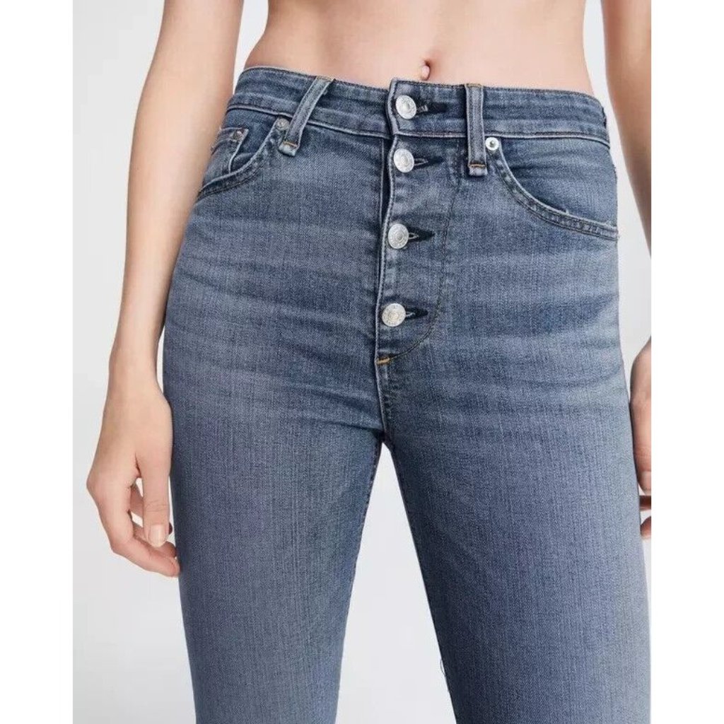 Rag & Bone Nina In Fire Island Size 25 High Rise Ankle Skinny Denim Jeans New